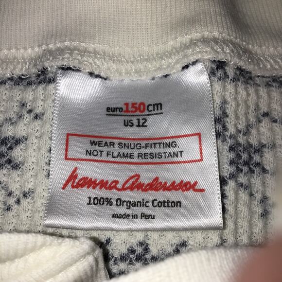 Hanna Andersson Kids US Size 12 Organic Cotton Nordic Fair Isle Henley PJ Set - Picture 2 of 8